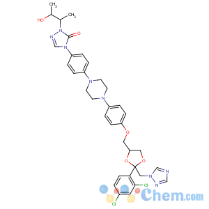 CAS No:148626-66-8 3H-1,2,4-Triazol-3-one,4-[4-[4-[4-[[2-(2,4-dichlorophenyl)-2-(1H-1,2,4-triazol-1-ylmethyl)-1,3-dioxolan-4-yl]methoxy]phenyl]-1-piperazinyl]phenyl]-2,4-dihydro-2-(2-hydroxy-1-methylpropyl)-
