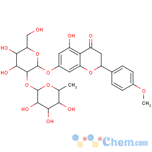 CAS No:14941-08-3 4H-1-Benzopyran-4-one,7-[[2-O-(6-deoxy-a-L-mannopyranosyl)-b-D-glucopyranosyl]oxy]-2,3-dihydro-5-hydroxy-2-(4-methoxyphenyl)-,(2S)-