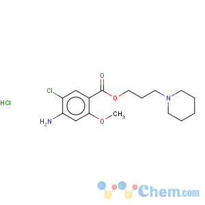 CAS No:149719-06-2 Benzoic acid,4-amino-5-chloro-2-methoxy-, 3-(1-piperidinyl)propyl ester, hydrochloride (1:1)