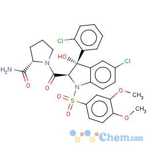 CAS No:150375-75-0 2-Pyrrolidinecarboxamide,1-[[(2R,3S)-5-chloro-3-(2-chlorophenyl)-1-[(3,4-dimethoxyphenyl)sulfonyl]-2,3-dihydro-3-hydroxy-1H-indol-2-yl]carbonyl]-,(2S)-