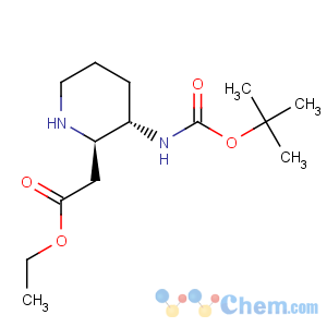 CAS No:150618-13-6 2-Piperidineaceticacid, 3-[[(1,1-dimethylethoxy)carbonyl]amino]-, ethyl ester, (2R-trans)- (9CI)