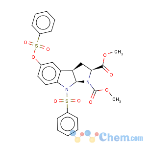 CAS No:150804-39-0 Pyrrolo[2,3-b]indole-1,2(2H)-dicarboxylicacid, 3,3a,8,8a-tetrahydro-8-(phenylsulfonyl)-5-[(phenylsulfonyl)oxy]-,dimethyl ester, [2S-(2a,3ab,8ab)]- (9CI)