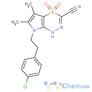 CAS No:151841-65-5 7-[2-(4-chlorophenyl)ethyl]-5,6-dimethyl-4,4-dioxo-1H-pyrrolo[2,3-e][1,<br />3,4]thiadiazine-3-carbonitrile