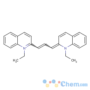 CAS No:15185-48-5 Quinolinium,1-ethyl-2-[3-(1-ethyl-2(1H)-quinolylidene)propenyl]-, iodide, (E,E)- (8CI)