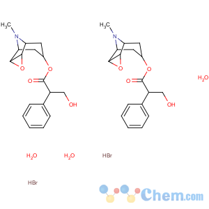 CAS No:152612-85-6 Benzeneacetic acid, a-(hydroxymethyl)-,9-methyl-3-oxa-9-azatricyclo[3.3.1.02,4]non-7-yl ester, hydrobromide, hydrate(2:3), [7(S)-(1a,2b,4b,5a,7b)]- (9CI)