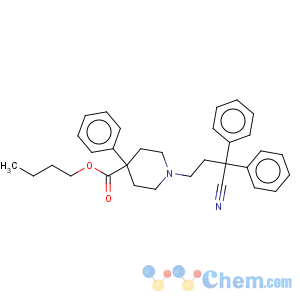 CAS No:15302-05-3 4-Piperidinecarboxylicacid, 1-(3-cyano-3,3-diphenylpropyl)-4-phenyl-, butyl ester