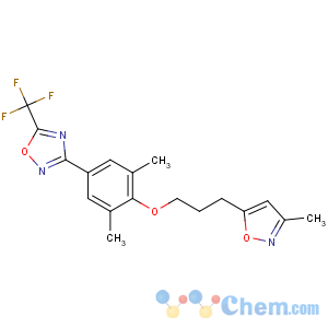 CAS No:153168-05-9 3-[3,5-dimethyl-4-[3-(3-methyl-1,<br />2-oxazol-5-yl)propoxy]phenyl]-5-(trifluoromethyl)-1,2,4-oxadiazole