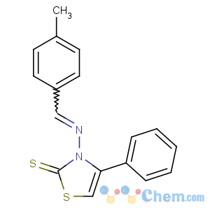 CAS No:15387-18-5 3-[(E)-(4-methylphenyl)methylideneamino]-4-phenyl-1,3-thiazole-2-thione