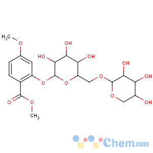CAS No:154-60-9 methyl<br />4-methoxy-2-[(2S,3R,4S,5S,6R)-3,4,5-trihydroxy-6-[[(2S,3R,4S,5R)-3,4,<br />5-trihydroxyoxan-2-yl]oxymethyl]oxan-2-yl]oxybenzoate