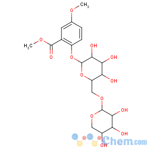 CAS No:154-61-0 methyl<br />5-methoxy-2-[(2S,3R,4S,5S,6R)-3,4,5-trihydroxy-6-[[(2S,3R,4S,5R)-3,4,<br />5-trihydroxyoxan-2-yl]oxymethyl]oxan-2-yl]oxybenzoate