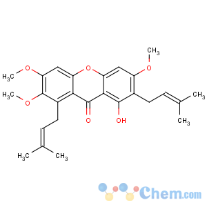 CAS No:15404-76-9 9H-Xanthen-9-one,1-hydroxy-3,6,7-trimethoxy-2,8-bis(3-methyl-2-buten-1-yl)-