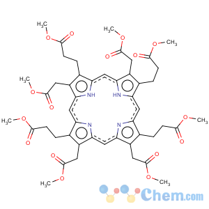 CAS No:15435-60-6 21H,23H-Porphine-2,7,12,18-tetrapropanoicacid, 3,8,13,17-tetrakis(2-methoxy-2-oxoethyl)-, 2,7,12,18-tetramethyl ester