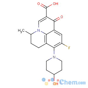 CAS No:154357-42-3 1H,5H-Benzo[ij]quinolizine-2-carboxylicacid, 9-fluoro-6,7-dihydro-8-(4-hydroxy-1-piperidinyl)-5-methyl-1-oxo-, (5S)-