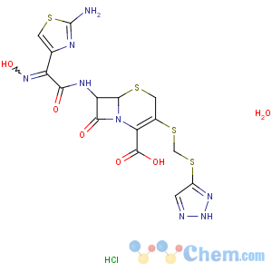 CAS No:154776-45-1 (6R,7R)-7-[[(2Z)-2-(2-amino-1,<br />3-thiazol-4-yl)-2-hydroxyiminoacetyl]amino]-8-oxo-3-(2H-triazol-4-<br />ylsulfanylmethylsulfanyl)-5-thia-1-azabicyclo[4.2.0]oct-2-ene-2-<br />carboxylic acid