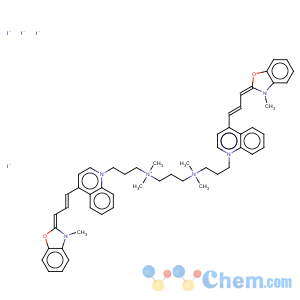 CAS No:156312-20-8 Quinolinium,1,1'-[1,3-propanediylbis[(dimethyliminio)-3,1-propanediyl]]bis[4-[3-(3-methyl-2(3H)-benzoxazolylidene)-1-propen-1-yl]-,iodide (1:4)