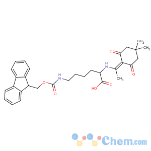 CAS No:156648-40-7 (2S)-2-[1-(4,4-dimethyl-2,<br />6-dioxocyclohexylidene)ethylamino]-6-(9H-fluoren-9-<br />ylmethoxycarbonylamino)hexanoic acid