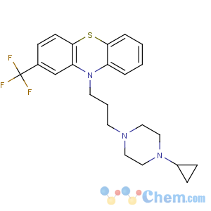CAS No:15686-74-5 10H-Phenothiazine,10-[3-(4-cyclopropyl-1-piperazinyl)propyl]-2-(trifluoromethyl)-, hydrochloride(1:2)