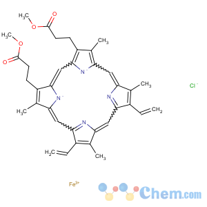CAS No:15741-03-4 Iron, chloro[dimethyl7,12-diethenyl-3,8,13,17-tetramethyl-21H,23H-porphine-2,18-dipropanoato(2-)-kN21,kN22,kN23,kN24]-, (SP-5-13)-