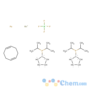 CAS No:157772-65-1 Rhodium(1+),[1,1'-bis[bis(1-methylethyl)phosphino-kP]ferrocene][(1,2,5,6-h)-1,5-cyclooctadiene]- (9CI)