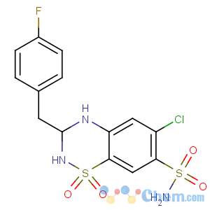 CAS No:1580-83-2 6-chloro-3-[(4-fluorophenyl)methyl]-1,1-dioxo-3,4-dihydro-2H-1λ