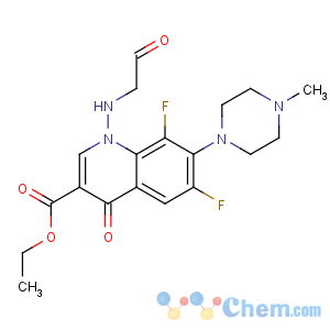 CAS No:158585-86-5 ethyl<br />6,<br />8-difluoro-7-(4-methylpiperazin-1-yl)-4-oxo-1-(2-oxoethylamino)<br />quinoline-3-carboxylate