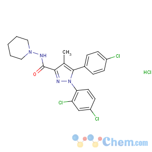 CAS No:158681-13-1 5-(4-chlorophenyl)-1-(2,<br />4-dichlorophenyl)-4-methyl-N-piperidin-1-ylpyrazole-3-carboxamide