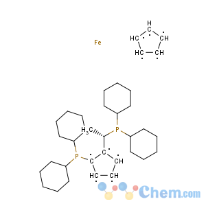 CAS No:158923-07-0 Ferrocene,1-(dicyclohexylphosphino)-2-[(1R)-1-(dicyclohexylphosphino)ethyl]-, (2S)-
