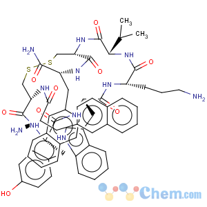 CAS No:160161-61-5 L-Alaninamide,3-(2-naphthalenyl)-D-alanyl-L-cysteinyl-L-tyrosyl-D-tryptophyl-L-ornithyl-L-valyl-L-cysteinyl-3-(2-naphthalenyl)-,cyclic (2®