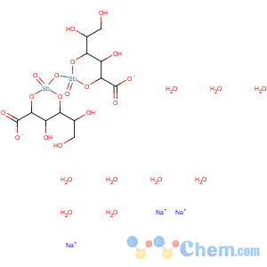 CAS No:16037-91-5 D-Gluconic acid,2,4:2',4'-O-(oxydistibylidyne)bis-, sodium salt, hydrate (1:3:9)