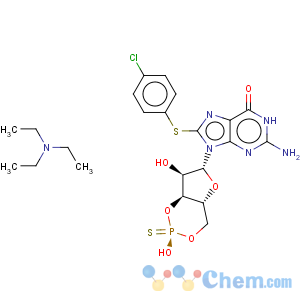 CAS No:160385-87-5 Guanosine,8-[(4-chlorophenyl)thio]-, cyclic 3',5'-[(S)-hydrogen phosphorothioate] (9CI)