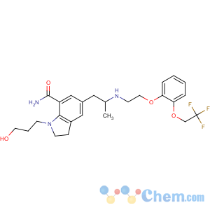 CAS No:160970-54-7 1-(3-hydroxypropyl)-5-[(2R)-2-[2-[2-(2,2,<br />2-trifluoroethoxy)phenoxy]ethylamino]propyl]-2,<br />3-dihydroindole-7-carboxamide