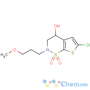CAS No:160982-13-8 (4S)-6-chloro-2-(3-methoxypropyl)-1,1-dioxo-3,4-dihydrothieno[3,<br />2-e]thiazin-4-ol
