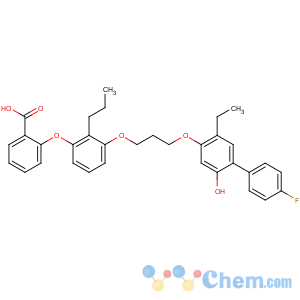 CAS No:161172-51-6 Benzoic acid,2-[3-[3-[(5-ethyl-4'-fluoro-2-hydroxy[1,1'-biphenyl]-4-yl)oxy]propoxy]-2-propylphenoxy]-