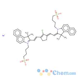 CAS No:162093-45-0 1H-Benz[e]indolium,2-[2-[2-chloro-3-[2-[1,3-dihydro-1,1-dimethyl-3-(4-sulfobutyl)-2H-benz[e]indol-2-ylidene]ethylidene]-1-cyclopenten-1-yl]ethenyl]-1,1-dimethyl-3-(4-sulfobutyl)-,inner salt, sodium salt (1:1)