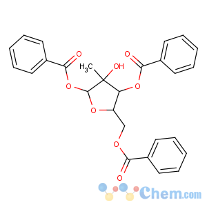 CAS No:16434-48-3 [(2R,3R,4S)-3,5-dibenzoyloxy-4-hydroxy-4-methyloxolan-2-yl]methyl<br />benzoate