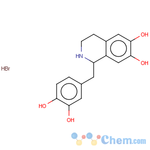 CAS No:16659-88-4 6,7-Isoquinolinediol,1-[(3,4-dihydroxyphenyl)methyl]-1,2,3,4-tetrahydro-, hydrobromide (1:1)