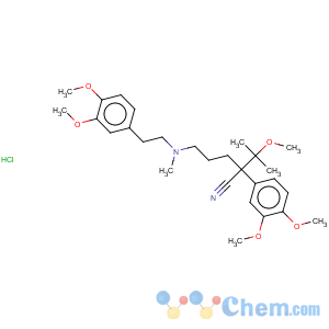 CAS No:16662-46-7 Benzeneacetonitrile, a-[3-[[2-(3,4-dimethoxyphenyl)ethyl]methylamino]propyl]-3,4,5-trimethoxy-a-(1-methylethyl)-, hydrochloride(1:1)