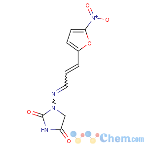 CAS No:1672-88-4 1-[(E)-[(E)-3-(5-nitrofuran-2-yl)prop-2-enylidene]amino]imidazolidine-2,<br />4-dione