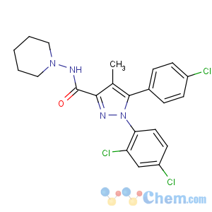 CAS No:168273-06-1 5-(4-chlorophenyl)-1-(2,<br />4-dichlorophenyl)-4-methyl-N-piperidin-1-ylpyrazole-3-carboxamide