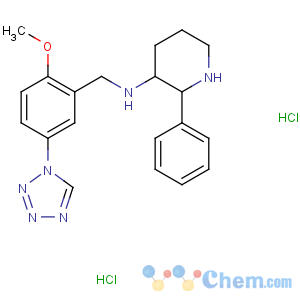 CAS No:168398-02-5 3-Piperidinamine,N-[[2-methoxy-5-(1H-tetrazol-1-yl)phenyl]methyl]-2-phenyl-, hydrochloride(1:2), (2S,3S)-