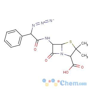 CAS No:17243-38-8 4-Thia-1-azabicyclo[3.2.0]heptane-2-carboxylicacid, 6-[[(2R)-azidophenylacetyl]amino]-3,3-dimethyl-7-oxo-, (2S,5R,6R)-