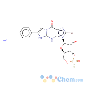 CAS No:172806-21-2 9H-Imidazo[1,2-a]purin-9-one,2-bromo-3,4-dihydro-3-[3,5-O-[(S)-mercaptophosphinylidene]-b-D-ribofuranosyl]-6-phenyl- (9CI)