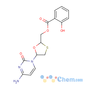 CAS No:173522-96-8 [(2R,5S)-5-(4-amino-2-oxopyrimidin-1-yl)-1,3-oxathiolan-2-yl]methyl<br />2-hydroxybenzoate