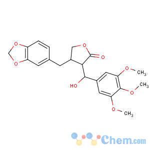 CAS No:173676-60-3 (3S,4R)-4-(1,3-benzodioxol-5-ylmethyl)-3-[(R)-hydroxy-(3,4,<br />5-trimethoxyphenyl)methyl]oxolan-2-one