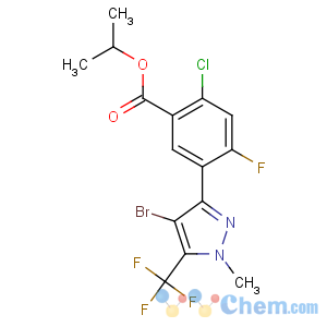CAS No:174514-07-9 Benzoic acid,5-[4-bromo-1-methyl-5-(trifluoromethyl)-1H-pyrazol-3-yl]-2-chloro-4-fluoro-,1-methylethyl ester