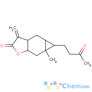 CAS No:1748-81-8 (3aR,4aS,5S,5aR,6aR)-5a-methyl-3-methylidene-5-(3-oxobutyl)-3a,4,4a,5,6,<br />6a-hexahydrocyclopropa[f][1]benzofuran-2-one