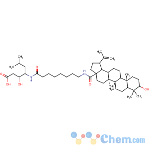 CAS No:174847-98-4 Heptanoic acid,3-hydroxy-4-[[8-[[(3b)-3-hydroxy-28-oxolup-20(29)-en-28-yl]amino]-1-oxooctyl]amino]-6-methyl-,(3R,4S)-
