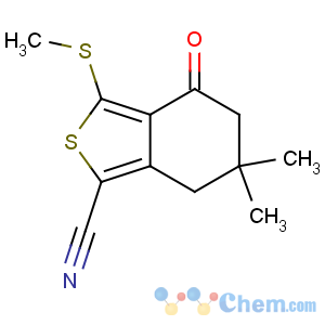 CAS No:175202-50-3 6,6-dimethyl-3-methylsulfanyl-4-oxo-5,<br />7-dihydro-2-benzothiophene-1-carbonitrile