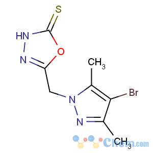 CAS No:175202-84-3 5-[(4-bromo-3,5-dimethylpyrazol-1-yl)methyl]-3H-1,3,<br />4-oxadiazole-2-thione