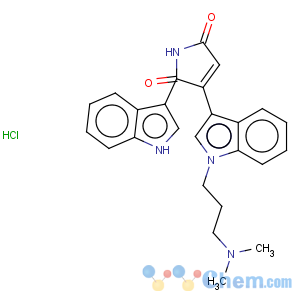 CAS No:176504-36-2 1H-Pyrrole-2,5-dione,3-[1-[3-(dimethylamino)propyl]-1H-indol-3-yl]-4-(1H-indol-3-yl)-, hydrochloride(1:1)